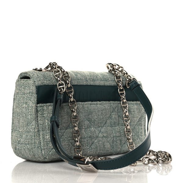 CHRISTIAN DIOR Tweed Macrocannage Small Caro Bag Light Green - Image 2