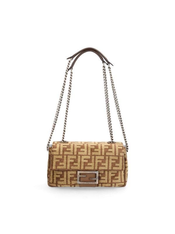 Fendi Baguette Monogram Jacquard Midi Shoulder Bag