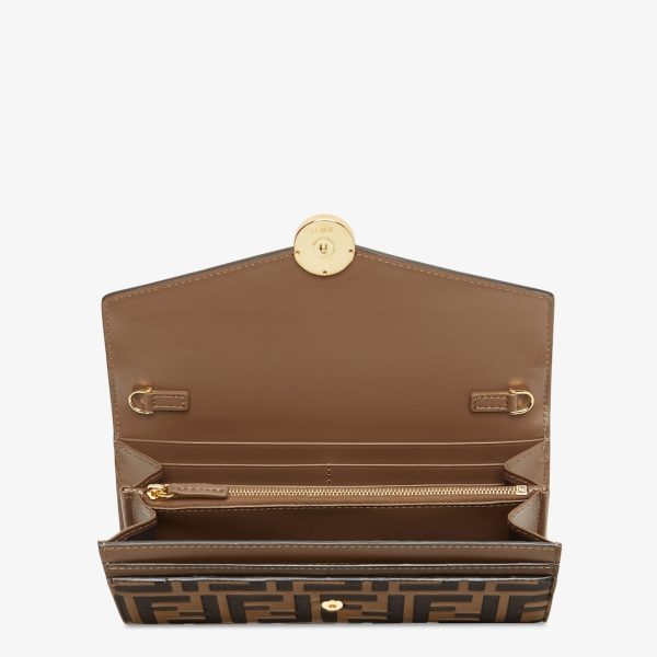 Fendi Continental Brown Leather Wallet - Image 4