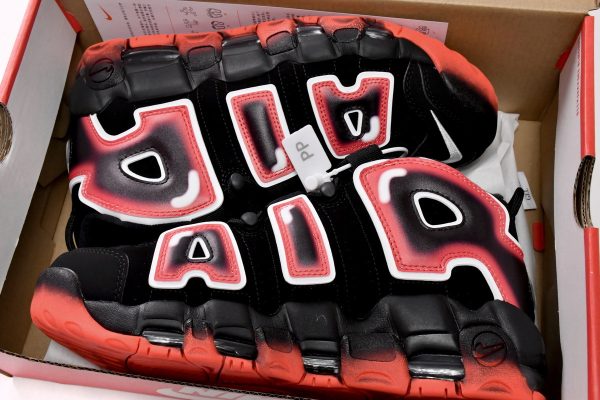 Nike Air More Uptempo Black White Laser Crimson CJ6129-001 - Image 2