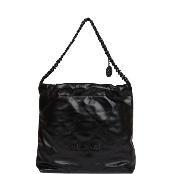 Chanel Small 22 Bag SO Black Calfskin Black Hardware