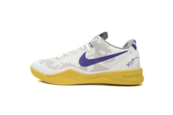 Nike Kobe 8 Low White Purple Yellow 555035-101