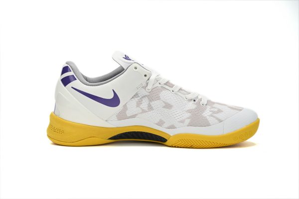 Nike Kobe 8 Low White Purple Yellow 555035-101 - Image 4