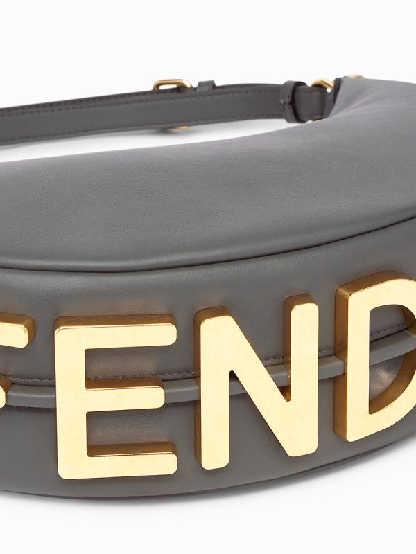 Fendi Fendigraphy Small in Dark Grey Leather Bag - Image 3