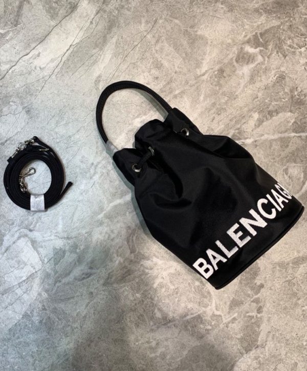 Balenciaga Wheel XS Drawstring Bucket Black - Image 4