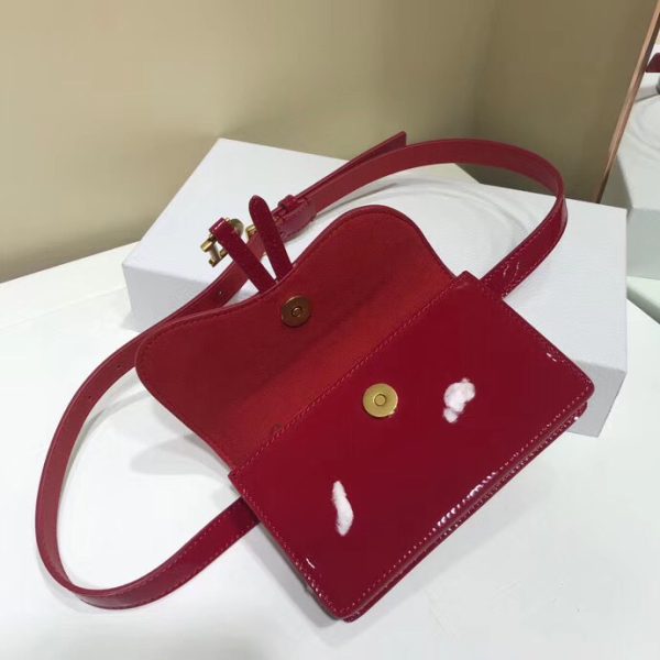 Dior Saddle Belt Bag In Red Patent Leather - Image 5