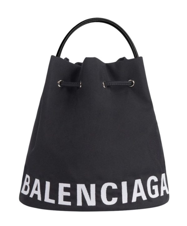 Balenciaga Wheel XS Drawstring Bucket Black