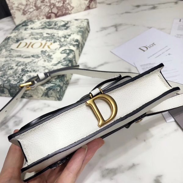 Dior White Calfskin Saddle Belt Bag - Image 3