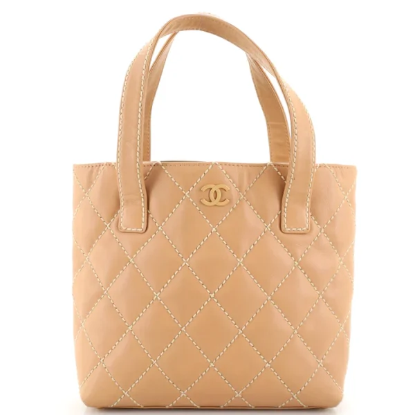 Chanel Surpique Tote Quilted Leather Small