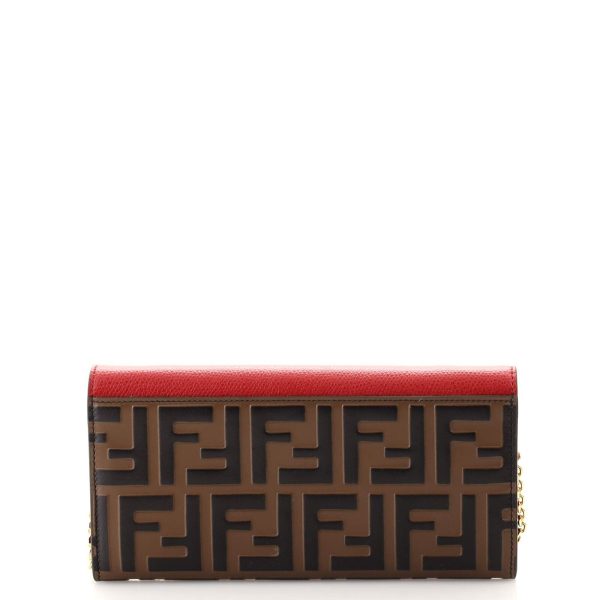 Fendi Continental with Chain in Red Leather - Image 4