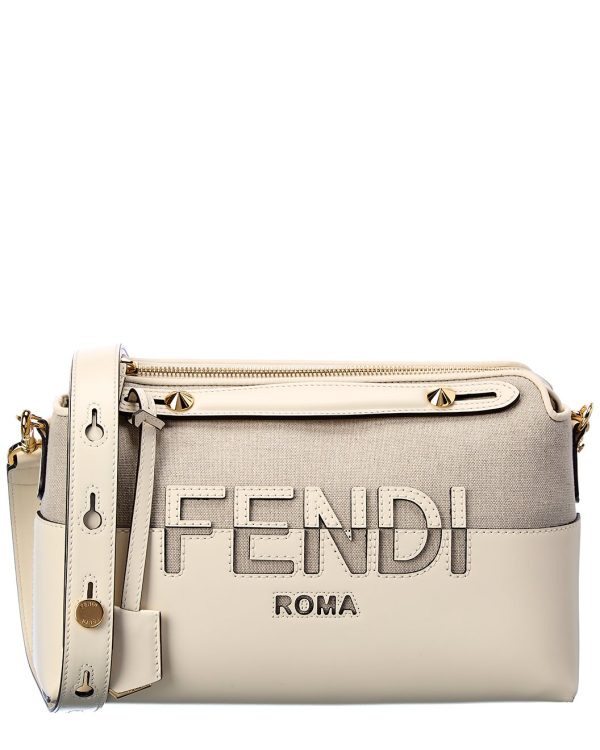 Fendi By The Way Medium Canvas & Leather Shoulder Bag