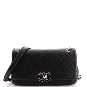 Replica Chanel Enamel CC Flap Bag Twist Chain Quilted Lambskin Medium