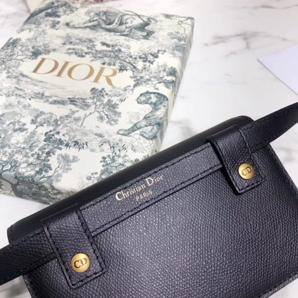 Dior Black Calfskin Saddle Belt Bag - Image 4