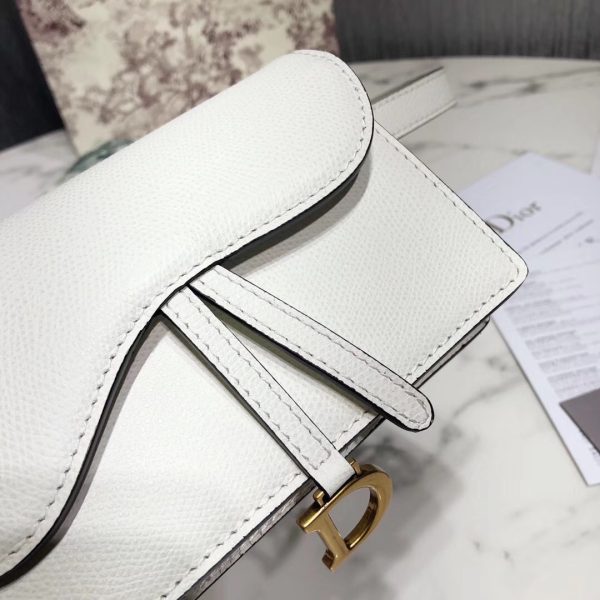 Dior White Calfskin Saddle Belt Bag - Image 6