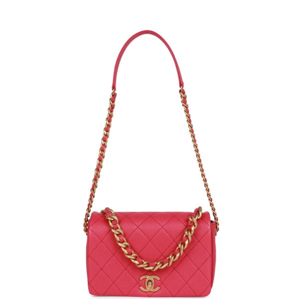 Chanel Fashion Therapy Flap Bag Hot Pink Caviar Gold Hardware - Image 7