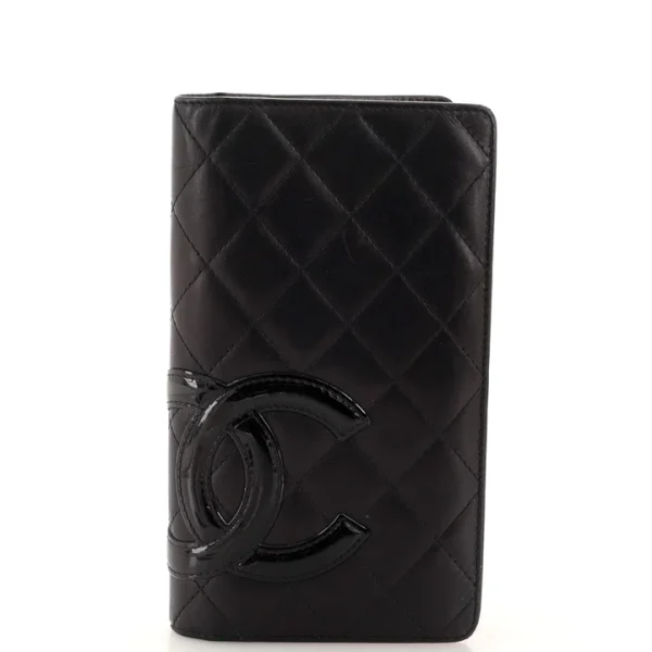 Chanel Cambon Bifold Wallet Quilted Lambskin Long