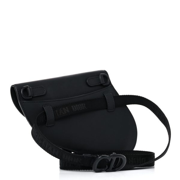 CHRISTIAN DIOR Ultra Matte Calfskin Saddle Belt Bag Black - Image 2