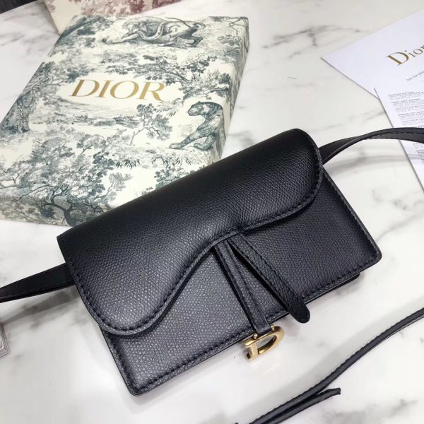 Dior Black Calfskin Saddle Belt Bag - Image 5