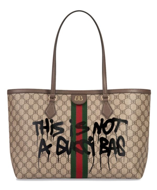 Balenciaga Hacker Graffiti Large Tote Bag Dark Coffee