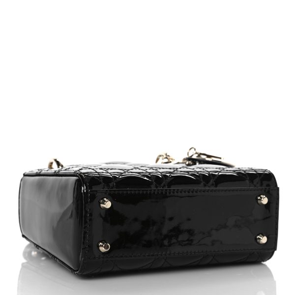 CHRISTIAN DIOR Patent Cannage Mini Lady Dior Black - Image 3