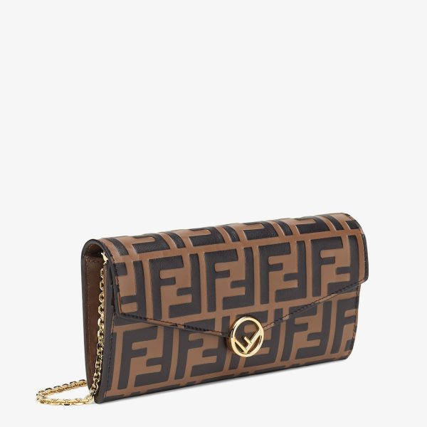 Fendi Continental Brown Leather Wallet - Image 3