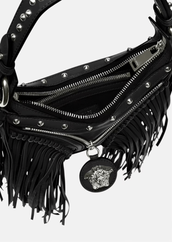 FRINGED REPEAT MINI HOBO BAG - Image 5