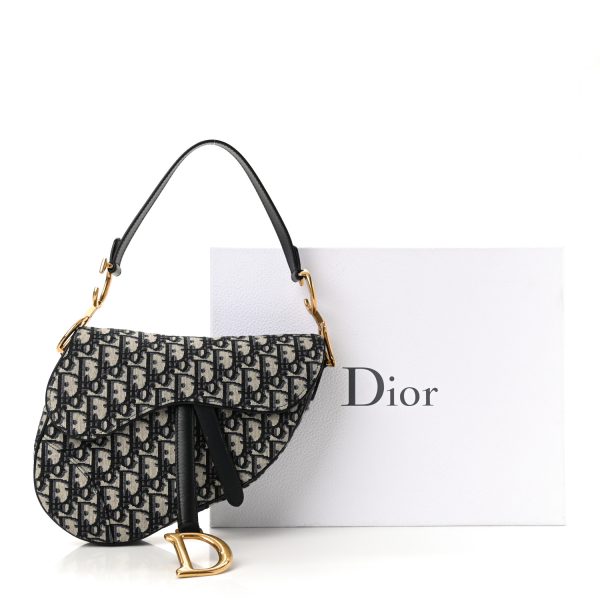 CHRISTIAN DIOR Oblique Saddle Bag Blue - Image 4