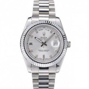 Rolex Day Date Replica Watch Stainless Steel Ribbed