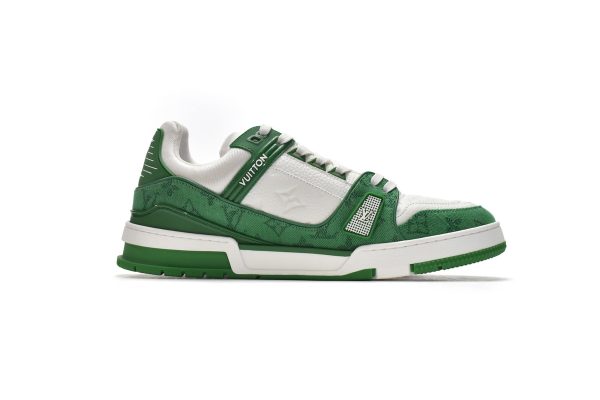 # Shoes Louis Vuitton Trainer Green Cloth Surface 1A9JHV - Image 6