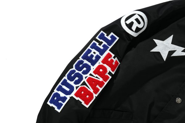 # Shoes BAPE x Russell College Varsity Jacket Black - Image 7