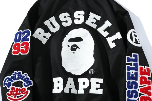 # Shoes BAPE x Russell College Varsity Jacket Black - Image 5