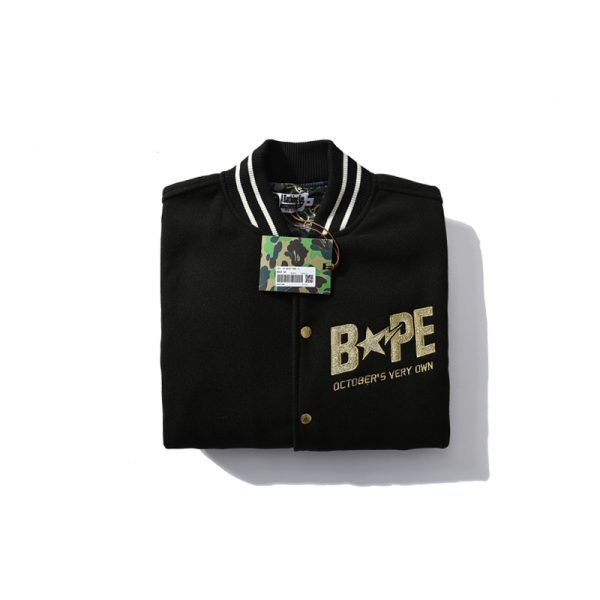 # Shoes BAPE x OVO Varsity Jacket Black - Image 3